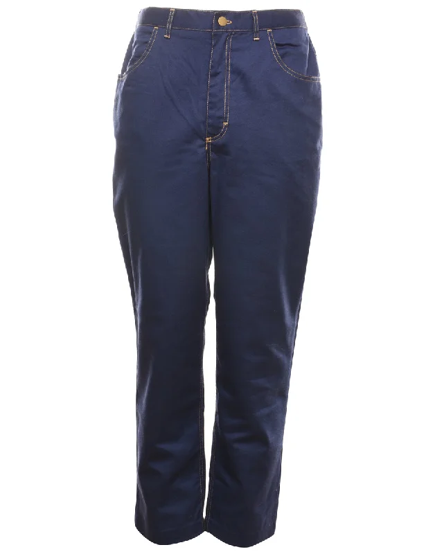 High Waist Dark Wash Denim Trousers - W29 L28