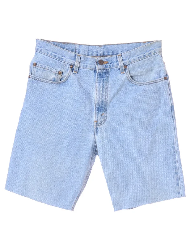 Label Cut Off Denim Shorts