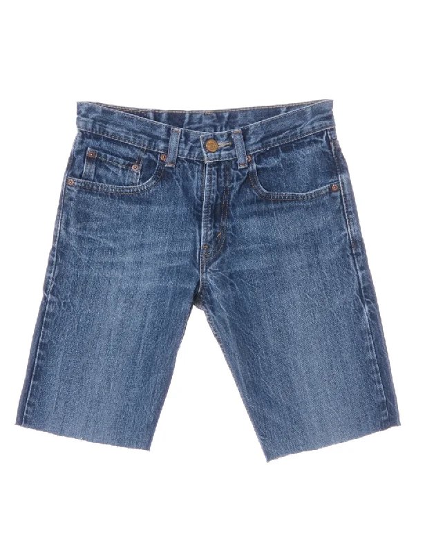 Label Cut Off Denim Shorts