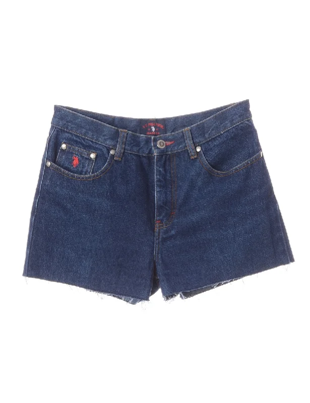 Label GRL PWR Embroidered Denim Shorts