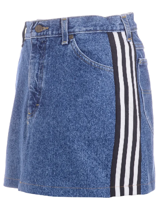 Label Steph Branded Stripe Denim Skirt