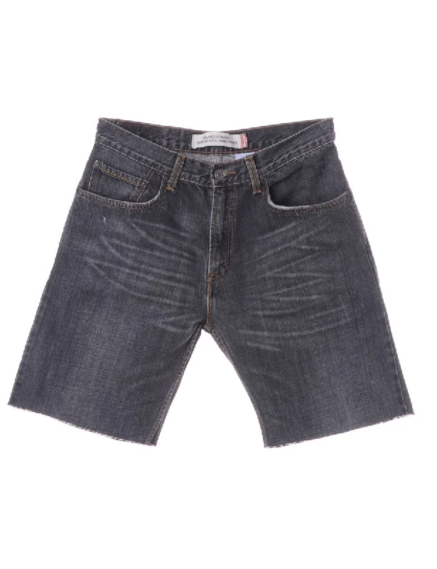 Label Cut Off Denim Shorts