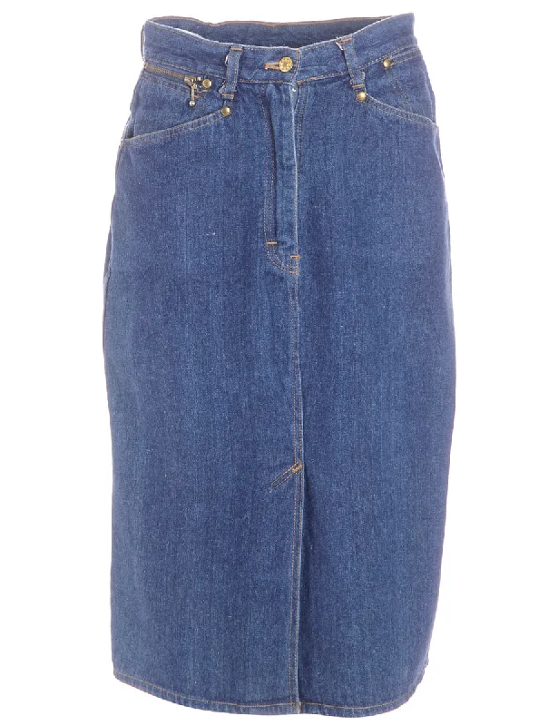 Pencil Shape Denim Skirt