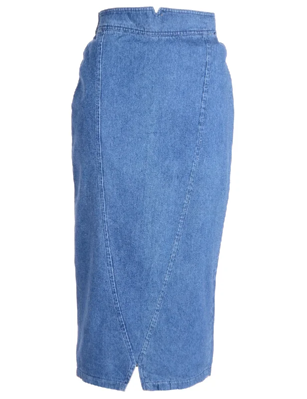 Pencil Shape Denim Skirt