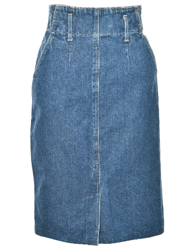 Pencil Shape Denim Skirt - S