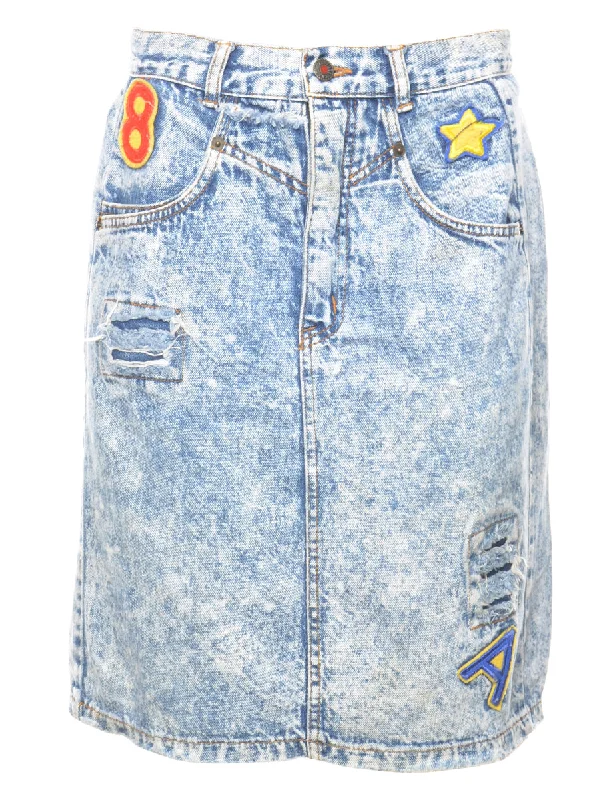 Pencil Shape Denim Skirt - S