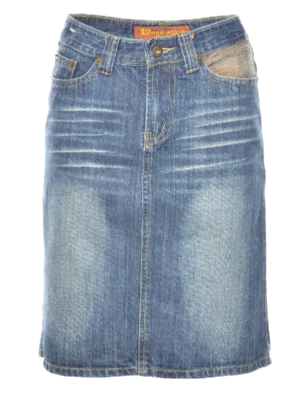 Pencil Shape Denim Skirt - XS