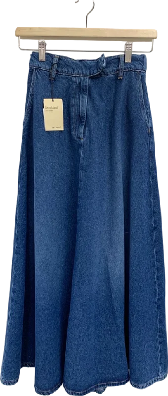 River Island Blue Relaxed Denim Skirt UK 8