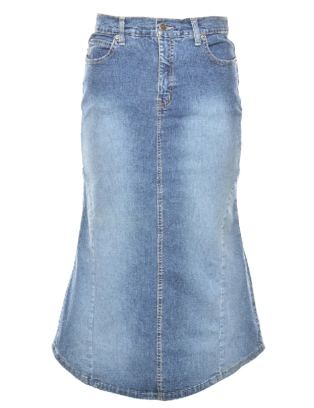 Y2K Maxi Style Denim Skirt - S