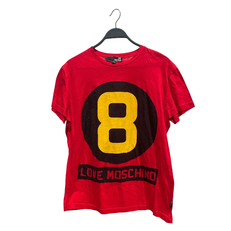 LOVE MOSCHINO/T-Shirt/L/Graphic/Cotton/RED/8 BALL