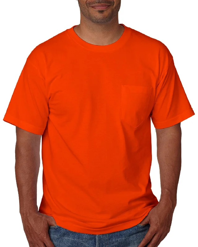 Bayside USA Made Short Sleeve Pocket T-Shirt | Bright Orange