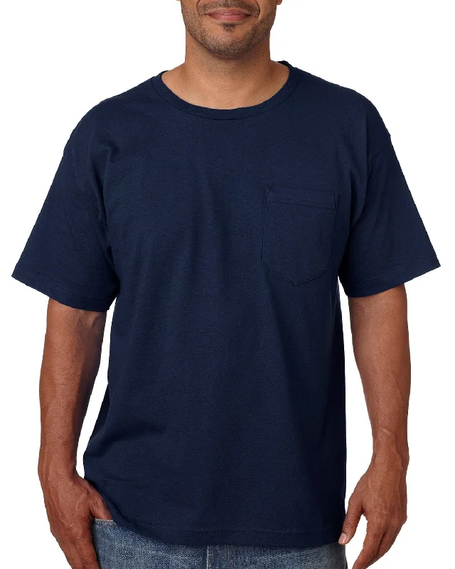 Bayside USA Made Short Sleeve Pocket T-Shirt | Light Navy