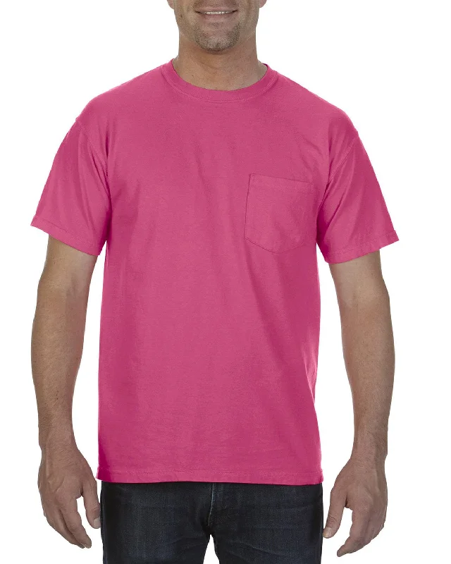 Comfort Colors Garment-Dyed Pocket T-Shirt | Heliconia