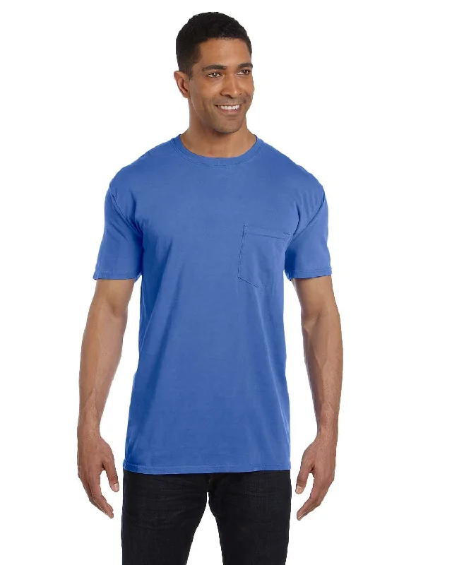 Comfort Colors Garment-Dyed Pocket T-Shirt | Neon Blue