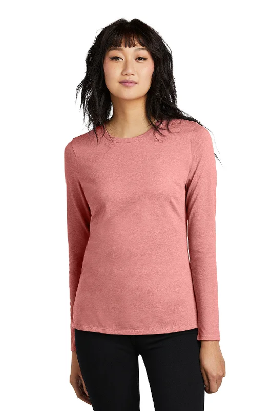 District Womens Perfect Blend CVC Long Sleeve Crewneck T-Shirt - Blush Pink Frost - COMING SOON