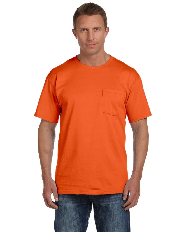 Fruit of the Loom Cotton Pocket T-Shirt | Burnt Orange