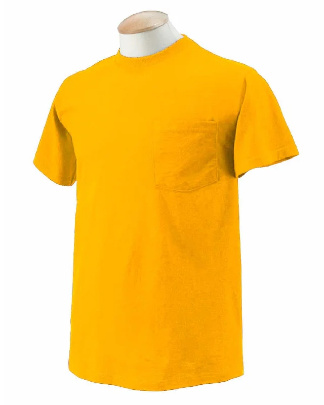 Fruit of the Loom Cotton Pocket T-Shirt | Gold