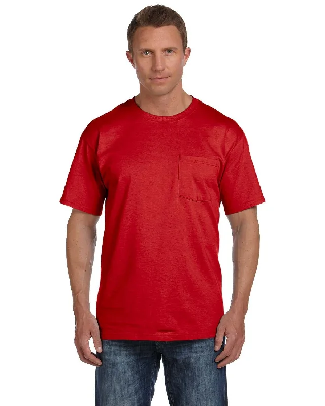 Fruit of the Loom Cotton Pocket T-Shirt | True Red