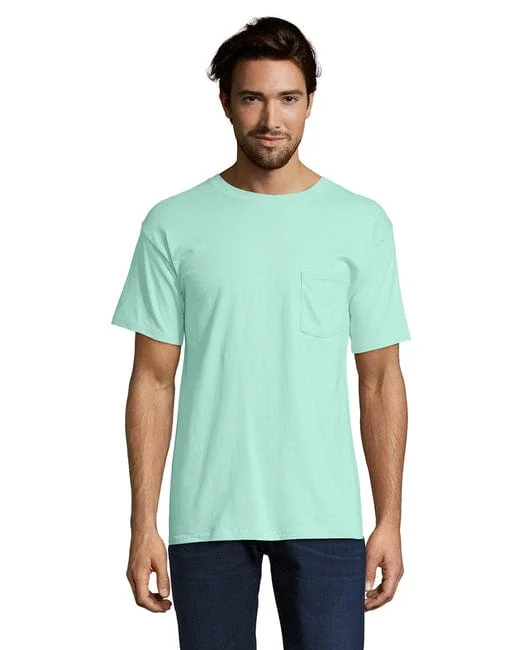 Hanes Beefy-T Pocket T-Shirt | Clean Mint