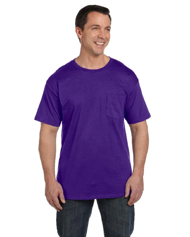 Hanes Beefy-T Pocket T-Shirt | Purple