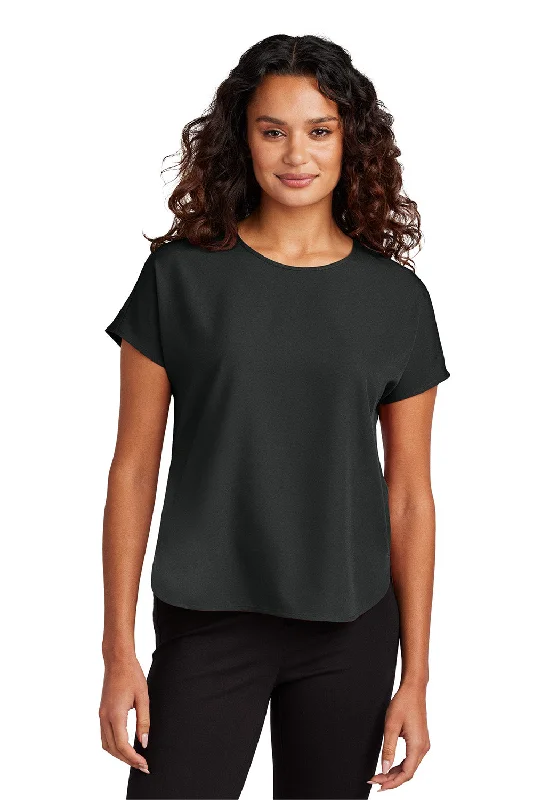 Mercer+Mettle Womens Stretch Crepe Short Sleeve Crewneck - Deep Black - COMING SOON