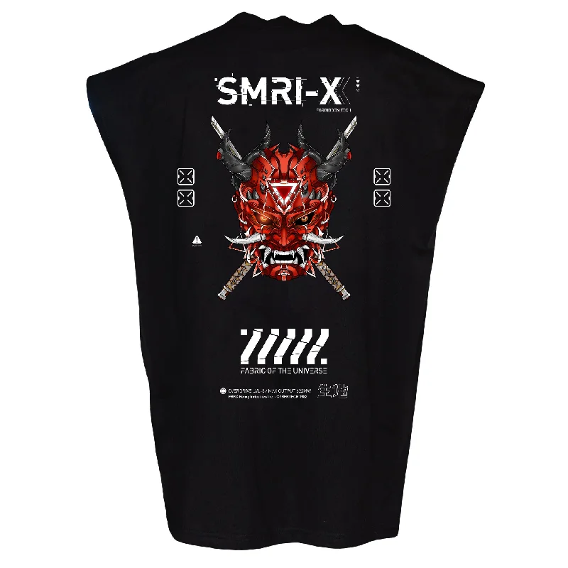 SMRI-X Black Oversized Sleeveless T