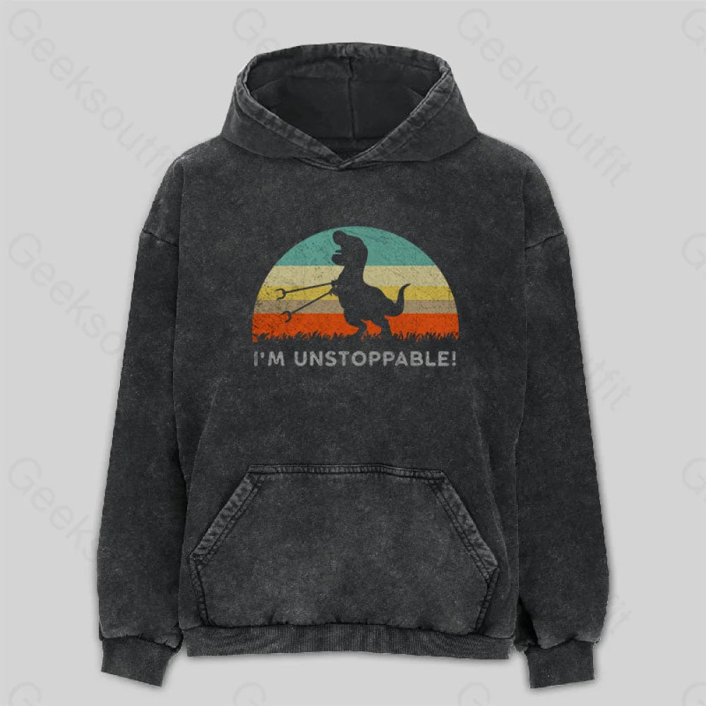 I'm Unstoppable T-Rex Washed Hoodie