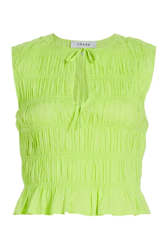 Sleeveless Shirred Top