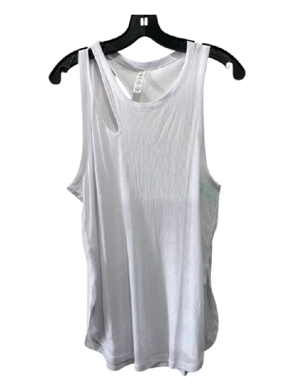 Alo Size M White Pearl RIBBON Cut Out Sleeveless Top