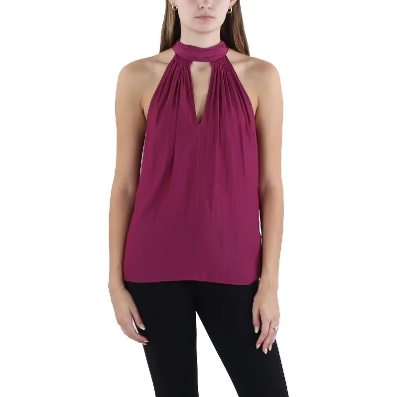 Womens Tie Neck Sleeveless Halter Top