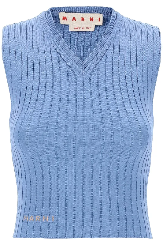 Marni Women's Sleeveless Ribbed Knit Top