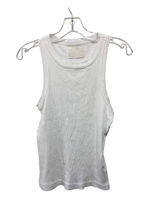 Citizens of Humanity Size XS White Organic Cotton Ribbed Sleeveless Top