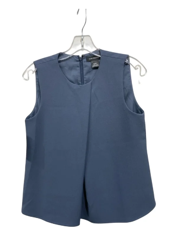 Club Monaco Size XS Slate Blue Polyester Sleeveless Back Zip Front Slit Top