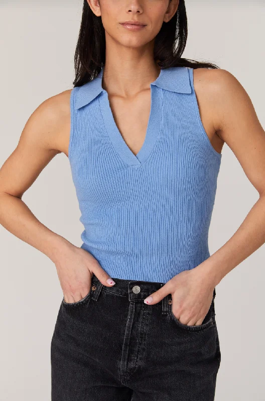 Cosysoft VNeck Sleeveless Jumper Dusty Blue