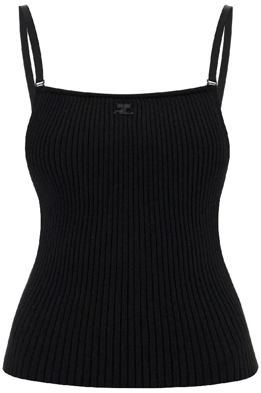 Courreges Women's Ribbed Sleeveless Top With