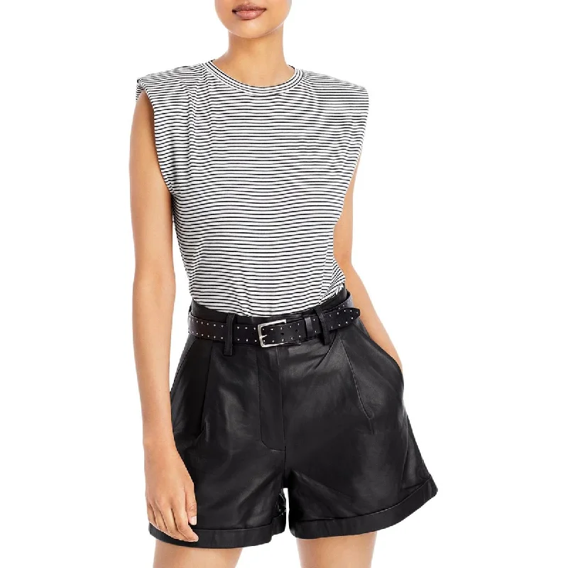 Elan Womens Striped Sleeveless Top