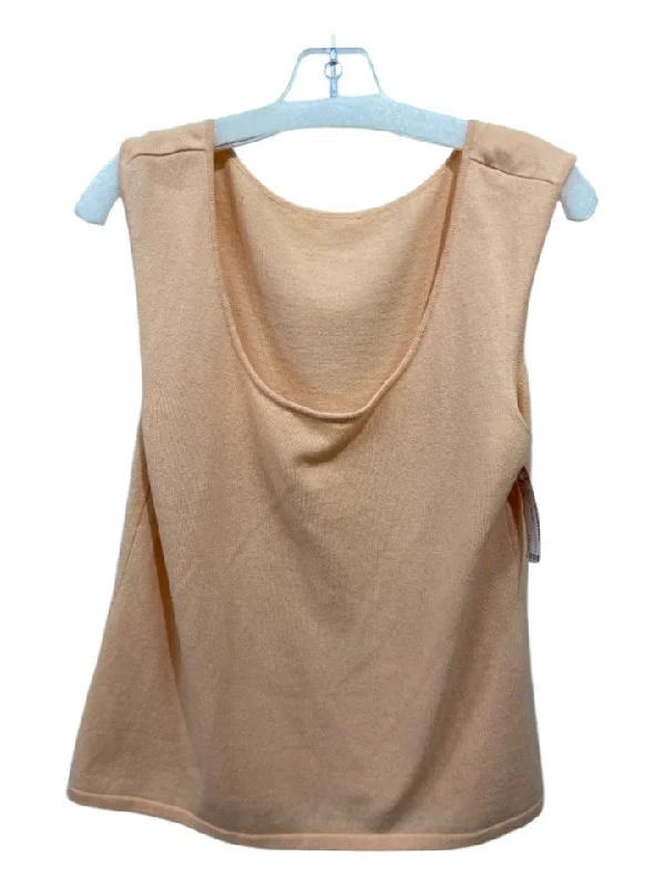 Escada Size 42 Pale Peach Wool Blend Sleeveless Knit Top