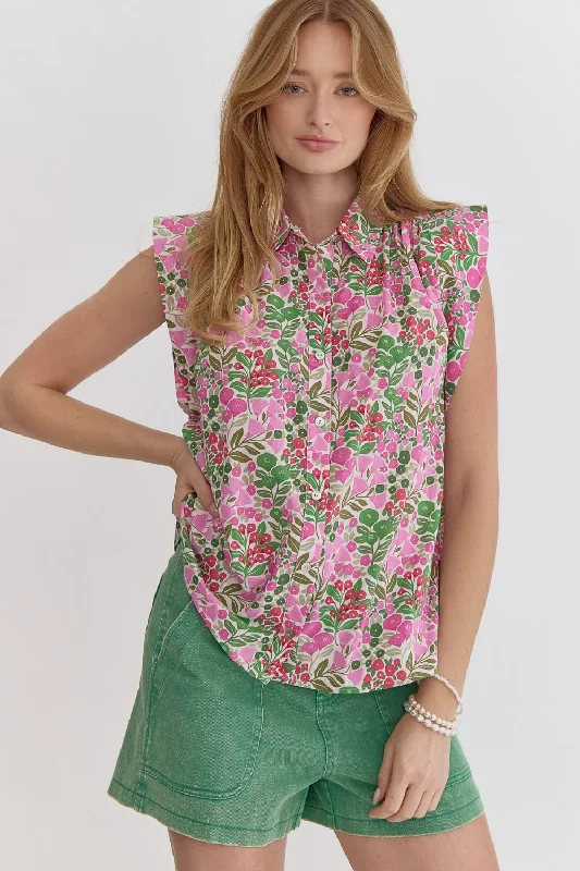 Garden Dreams Sleeveless Blouse {Pink Mix}