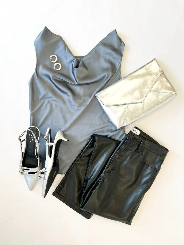 Gun Metal Sleeveless Top