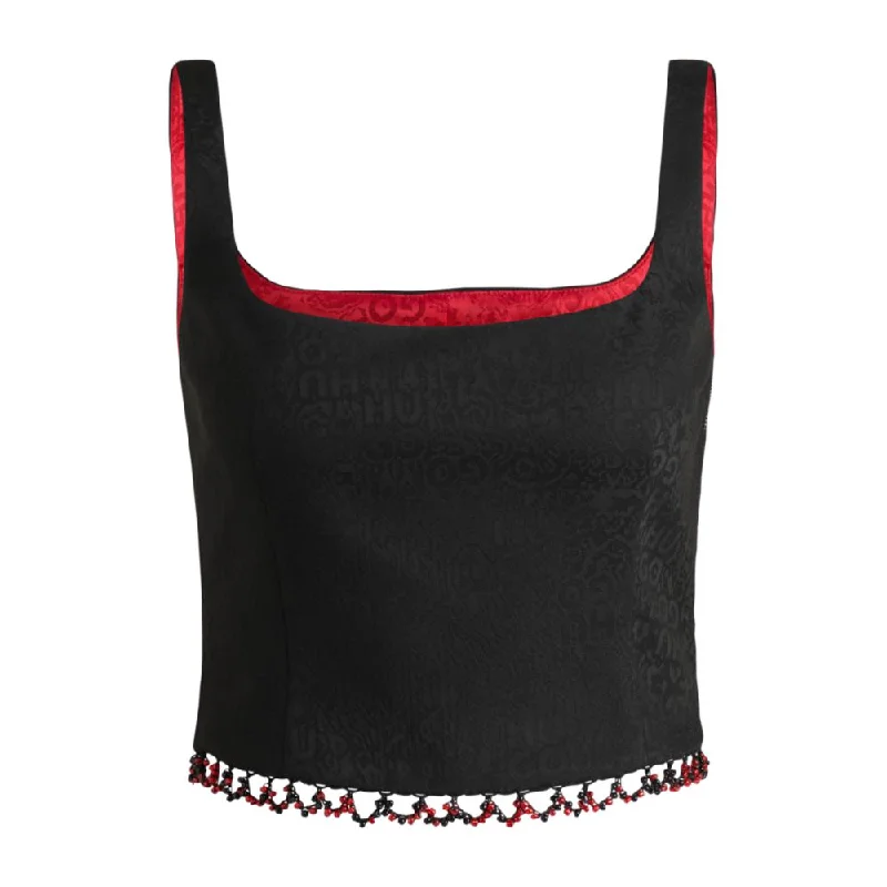 HUGO x Les Benjamins sleeveless top with beaded trim