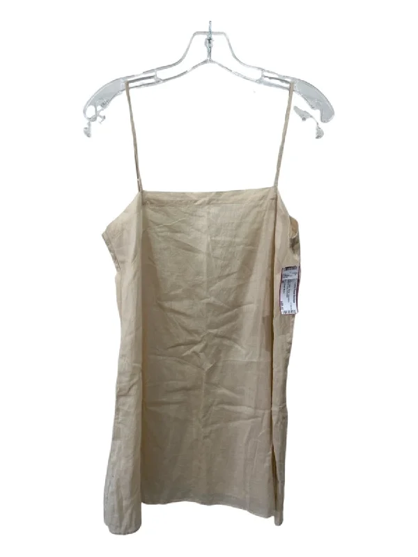 Isabel Etoile Marant Size 38 Beige Cotton Sheer Sleeveless Spaghetti Strap Top