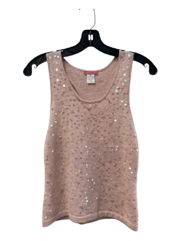 J. Crew Size M Blush Lambs Wool Scoop Neck Sleeveless All Over Sequins Top