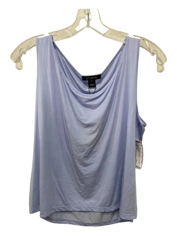 St. John Size XL Periwinkle Nylon Scoop Neck Sleeveless Top