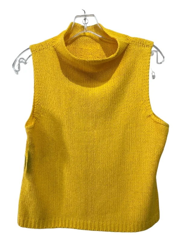 St John Sport Size S Yellow Wool Blend High Neck Sleeveless Top