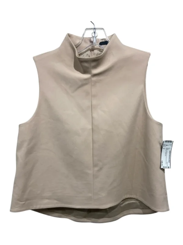 Tibi Size 4 Beige cotton & polyamide Sleeveless Back Zip Top