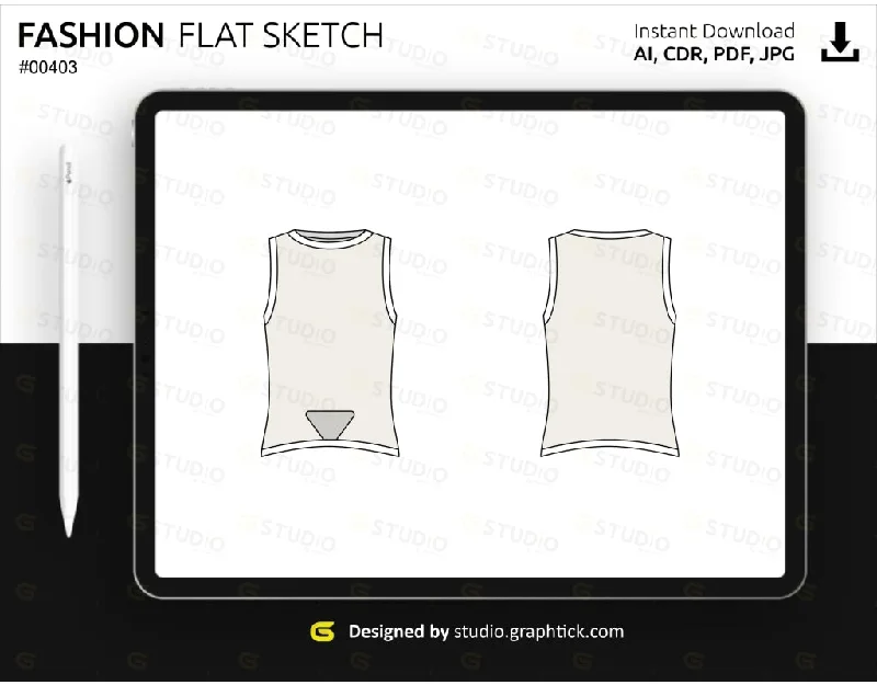 WOMENS SLEEVELESS TOP FLAT SKETCH