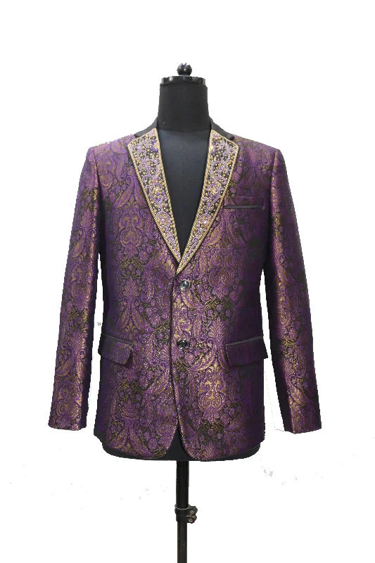 Hand Embroidered Amethyst Blazer