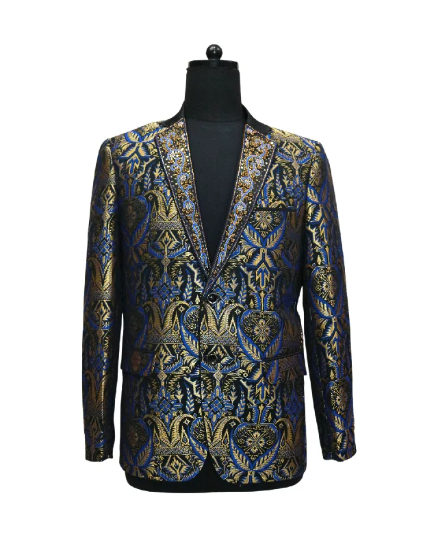 Hand Embroidered Blue Wings Blazer