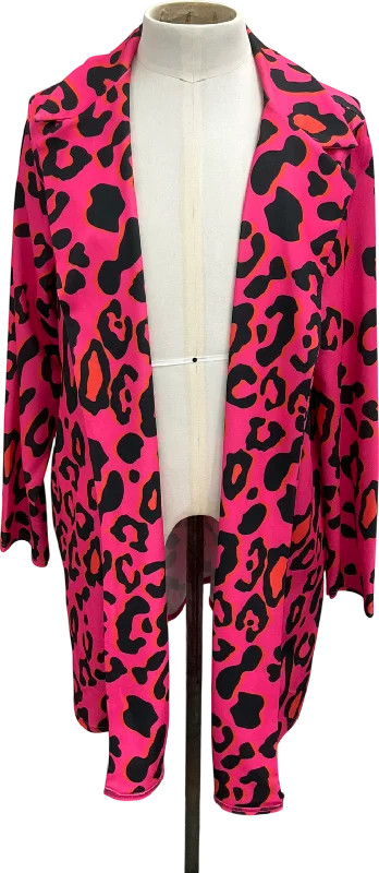 Limited Collection Pink Longline Animal Print Blazer UK 26