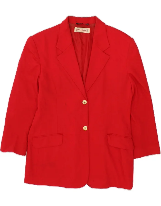 ROCCOBAROCCO Womens 2 Button Blazer Jacket UK 12 Medium Red